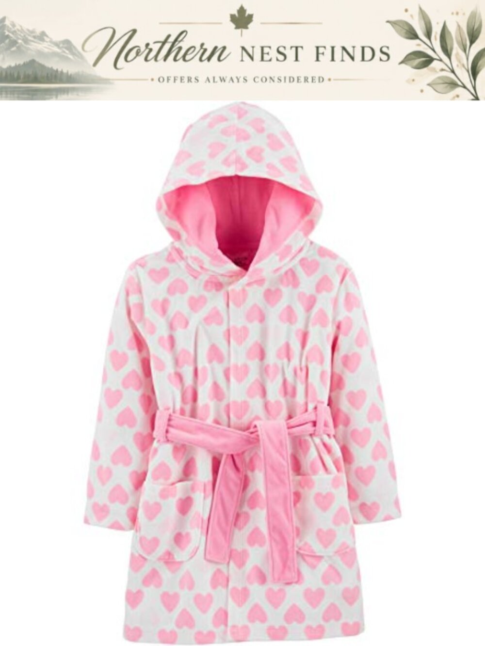 Hooded Sleeper Robe for Baby and Toddler Girls - Cozy Sleepwear